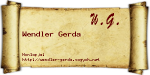 Wendler Gerda névjegykártya